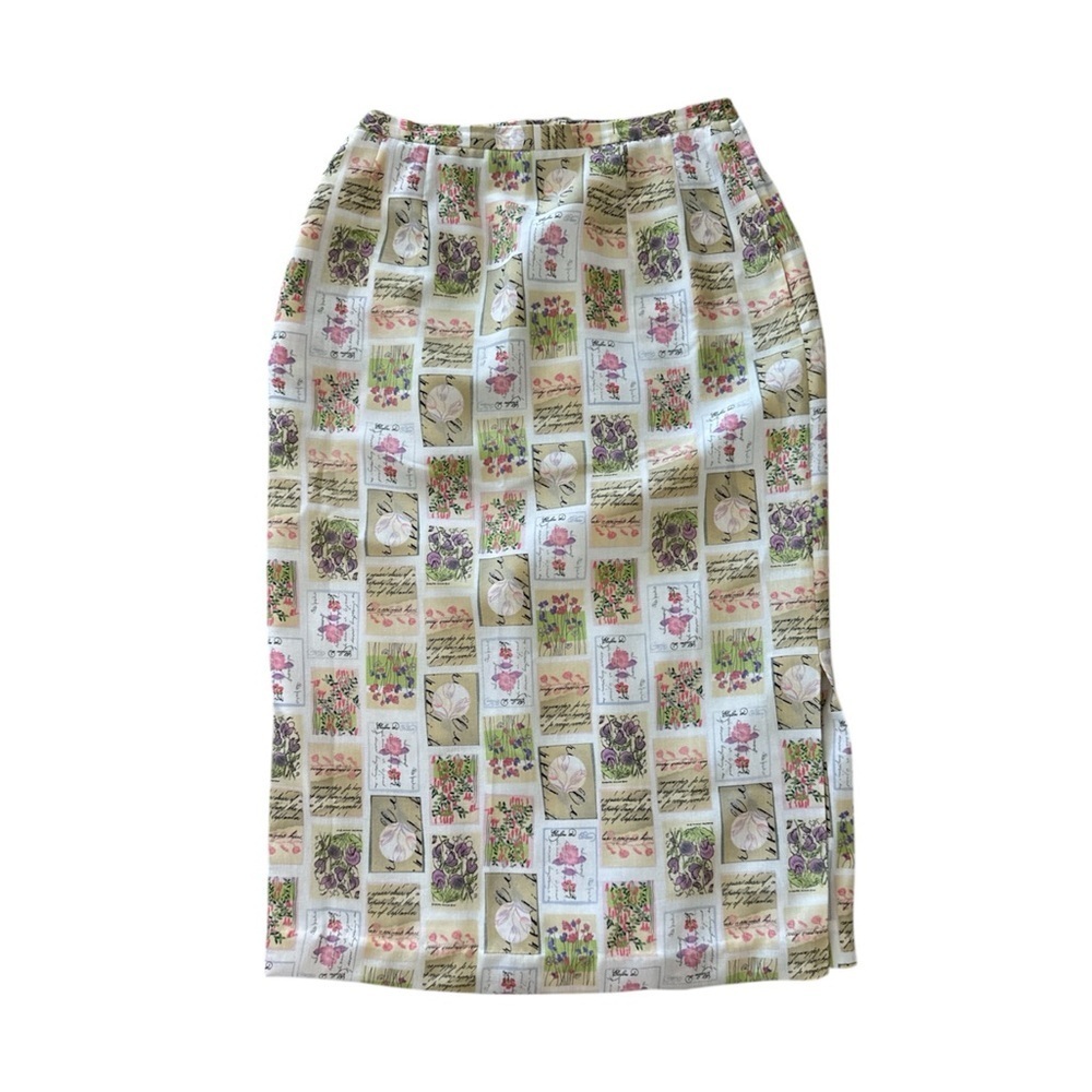 Boutique Floral Midi Skirt Cream Medium